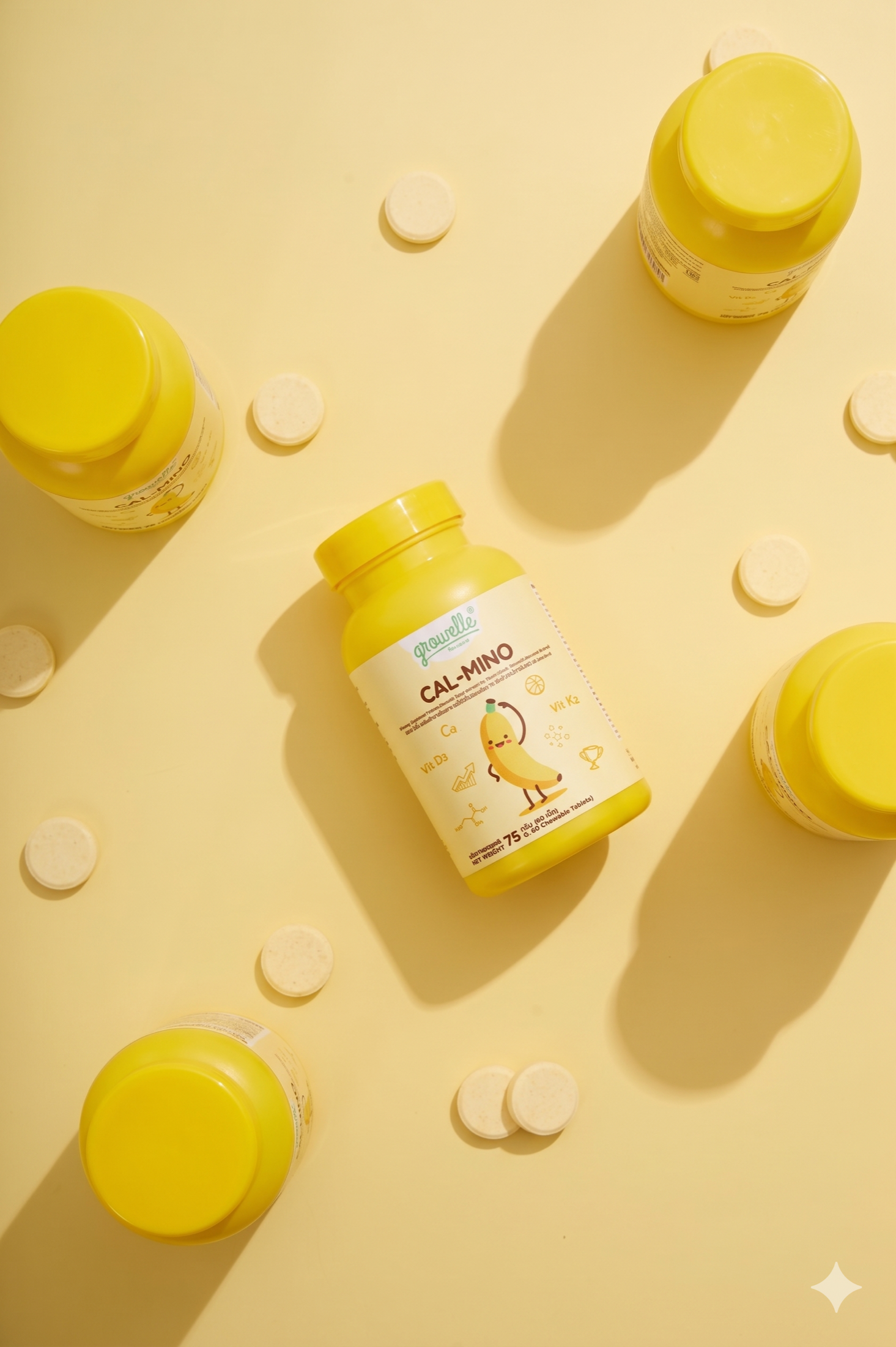 CAL-MINO product on yellow background